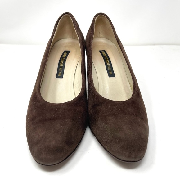 LARRY STUART vintage chocolate brown suede heels, made in Italy, size 7.5 - Picture 6 of 12